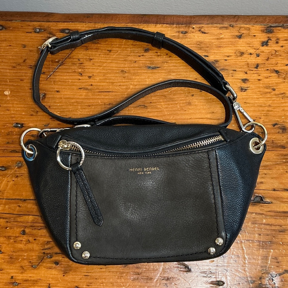 Henri Bendel Black Leather Crossbody Bag